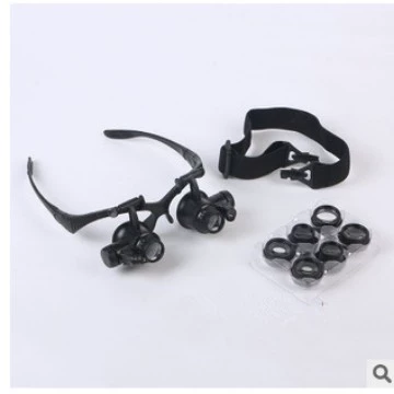 Очки на голову с двойным глазом высокой мощности 4 комплекта линз со светодиодной подсветкой ювелирные изделия антикварная инспекционная увеличительное стекло 9892GJ