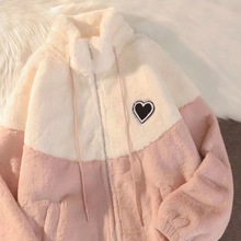毛绒外套女装冬季新款韩版学生立领小个子短款宽松羊羔绒绒上衣潮