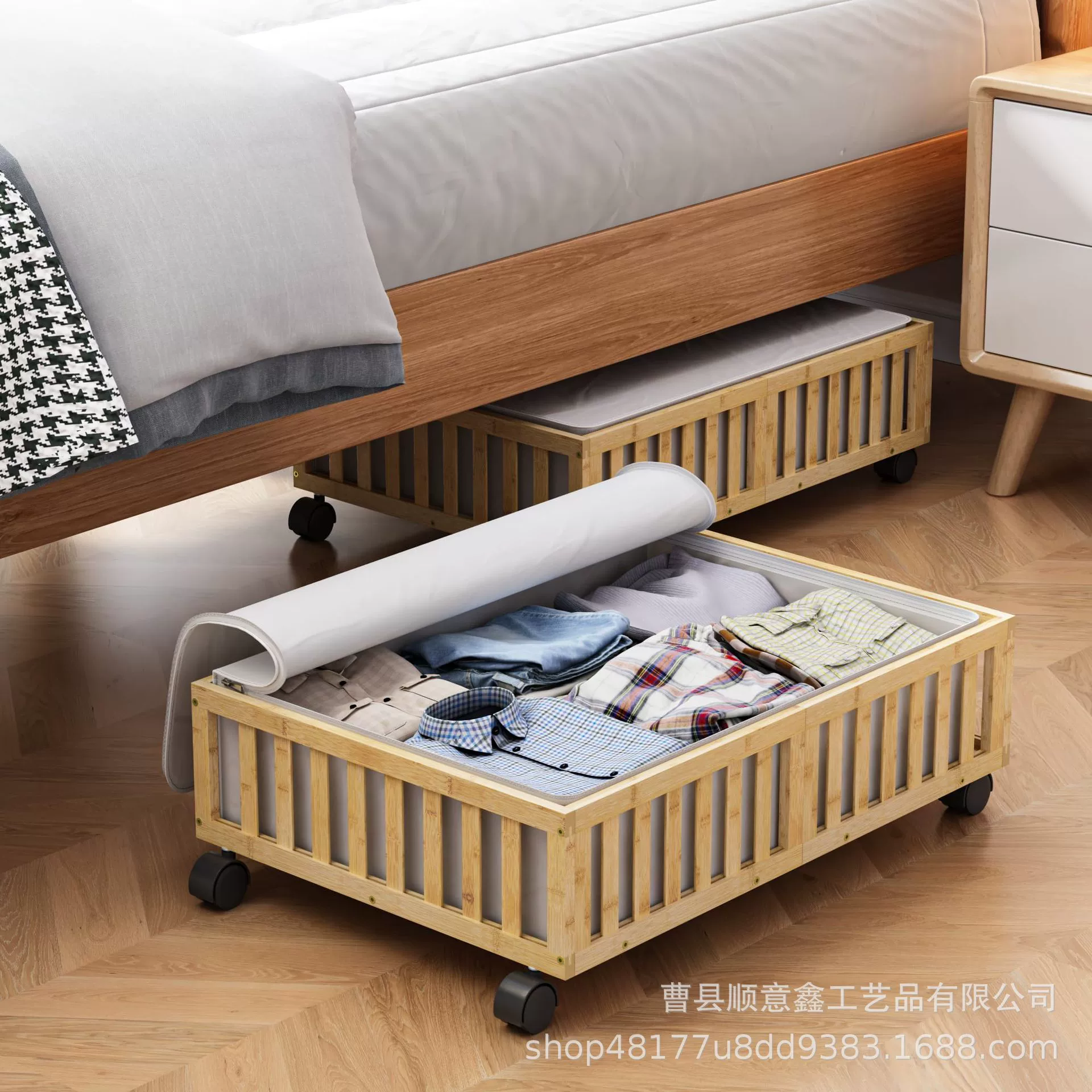 Пылезащитная корзина для хранения под деревянной кроватью с шкив одеждой, обувь, ящик для хранения детских игрушек, шкаф, коробка для хранения одежды