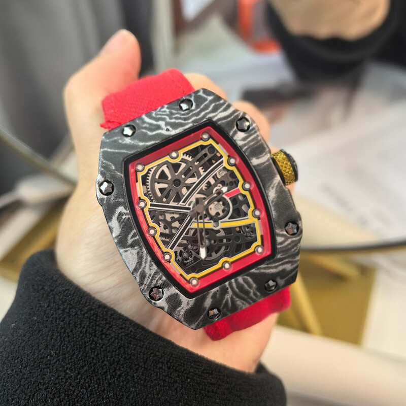 Ultra-Thin Barrel-Shaped Carbon Fiber Men's Watch, Big Brand Genuine New Model, Canvas Strap Watch, Men's Richard High-End Wristwatch Ultra-Thin Barrel-Shaped Carbon Fiber Men's Watch, Big Brand Genuine New Model, Canvas Strap Watch, Men's Richard High-End Wristwatch