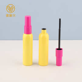 双拼睫毛膏黑色刷头碎发棒睫毛增长液管超大容量黄色玫红色批发商