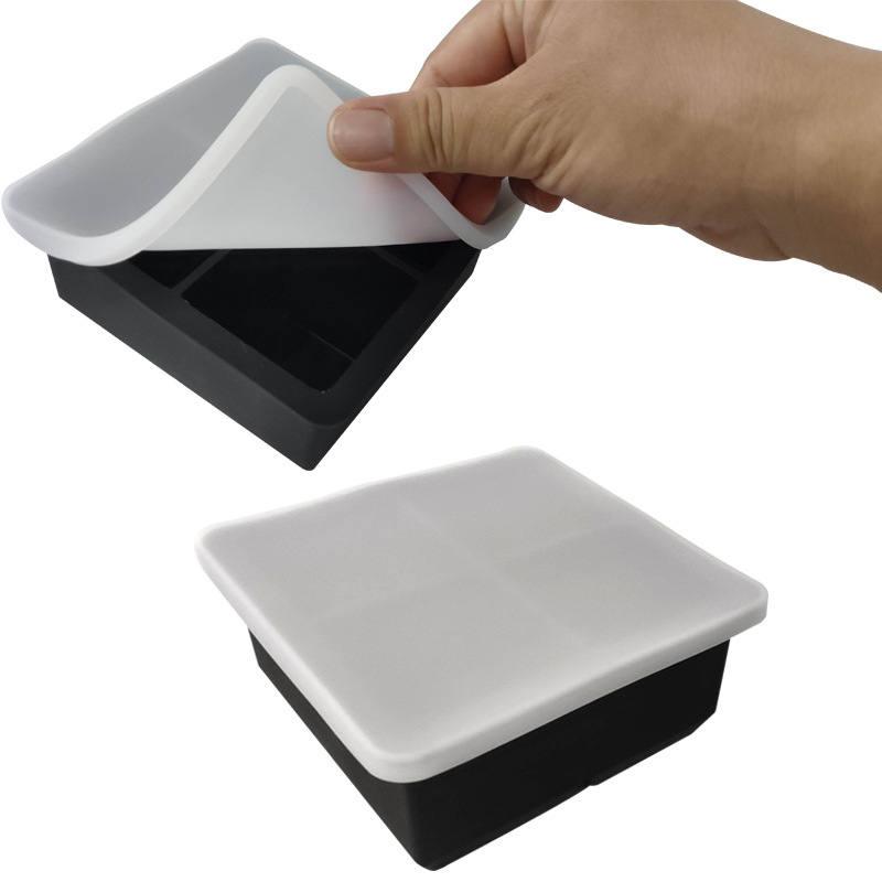 Molde de cubo de hielo de silicona molde de hockey sobre hielo 4 rejilla 4 Bola 6 rejilla 6 Bola 8 rejilla 8 bola caja de hielo cuadrado redondo cubo de hielo molde