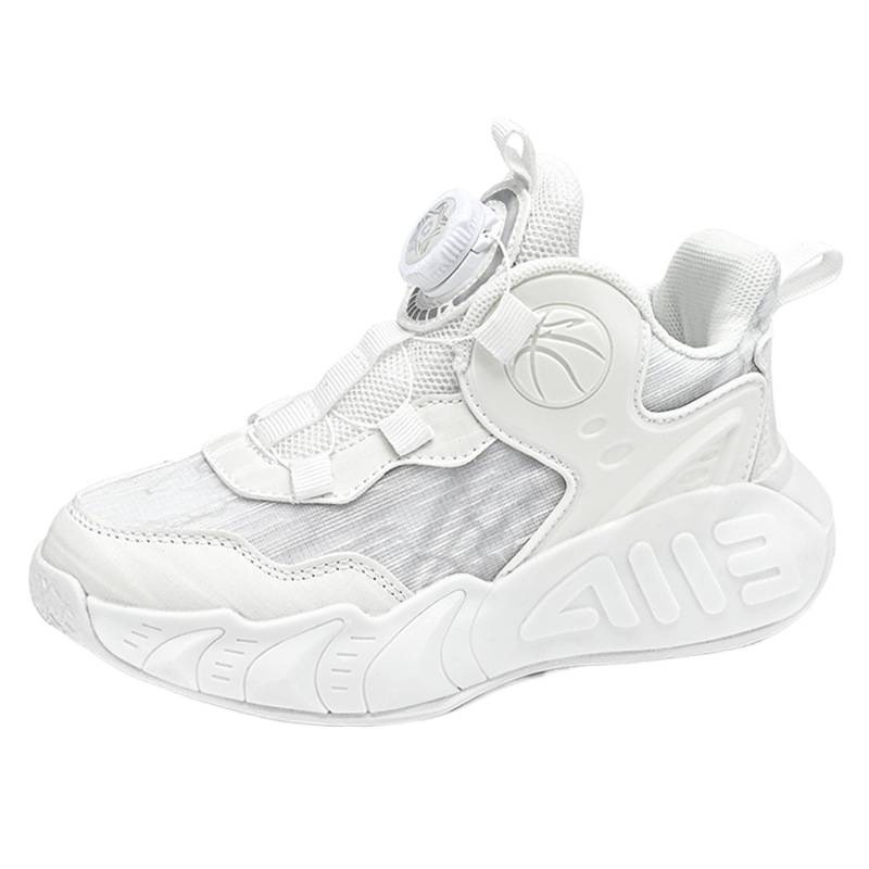 Zapatos de baloncesto blancos para niños verano 2025 nuevos zapatos deportivos para niños pequeños zapatos blancos transpirables para niños estudiantes