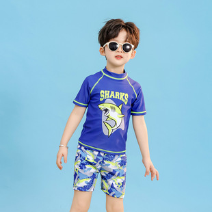 Swimwear Kidsren's Swimsuit Boys 2025 Split Quick-Drying Swimsuit Baby Boy Professional Training Swimming Trunks and Swimming Cap