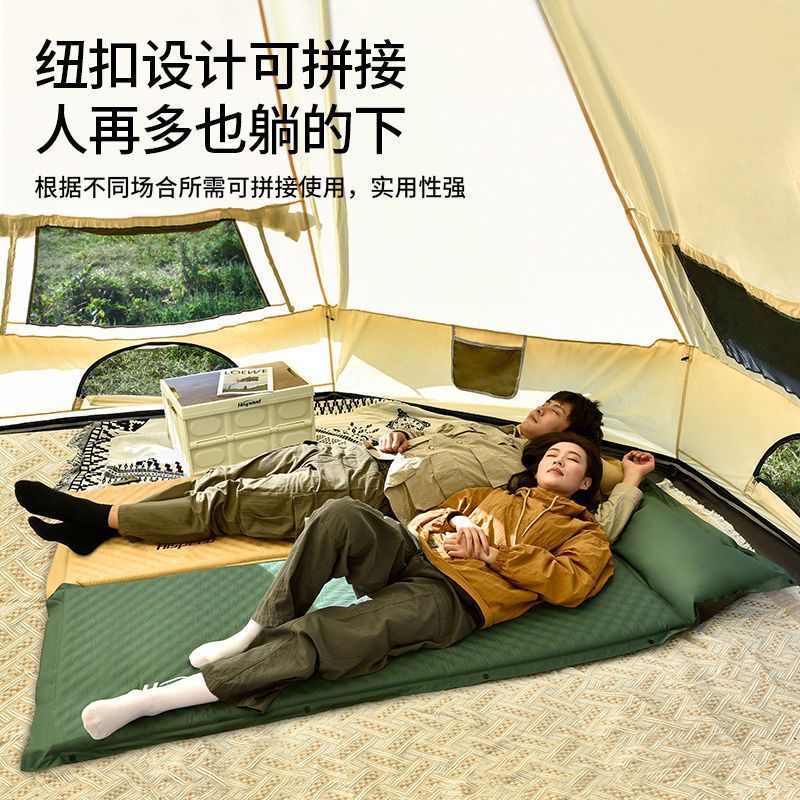 Cojín inflable automático para una sola persona y dos personas colchón al aire libre colchón a prueba de humedad colchón de piso de campamento colchón de almuerzo portátil engrosado colchón de sueño