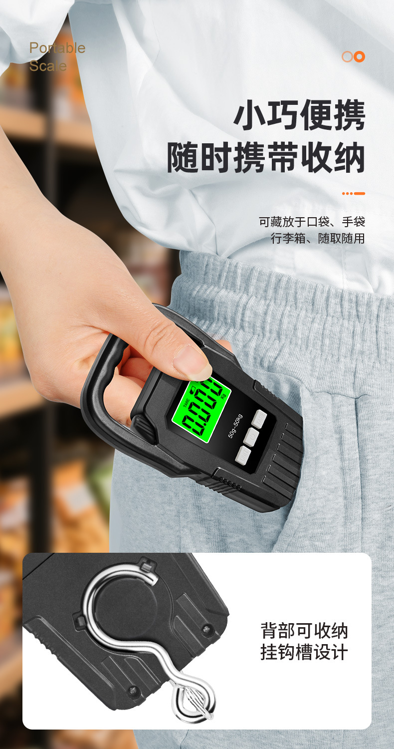 Portable Electronic Hanging Scale Luggage Express Fishing Scale Handheld Spring Scale Multifunctional Precise Digital Scale