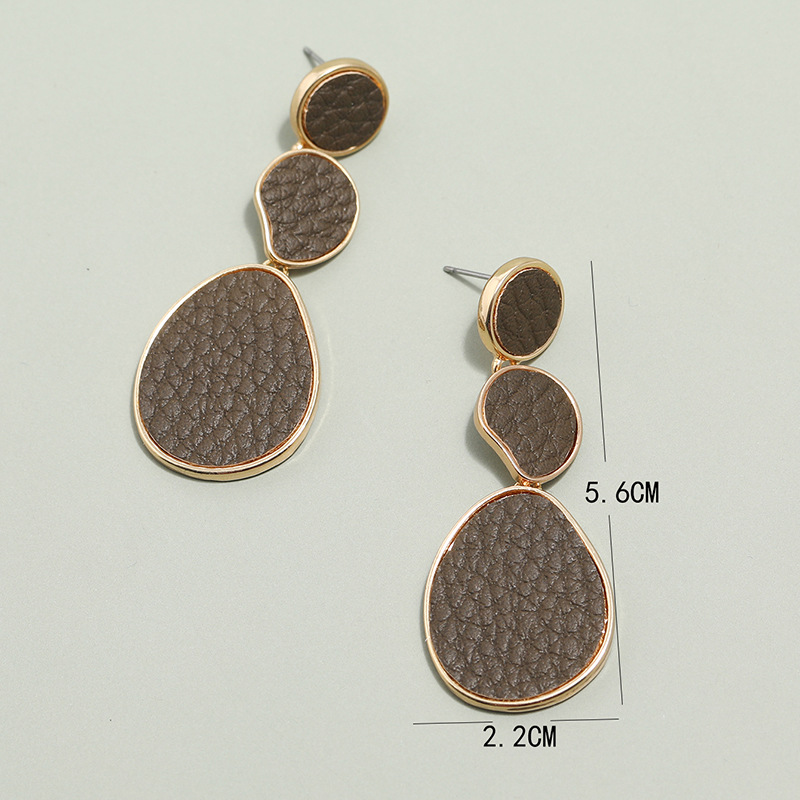 Fashion Long Geometric Leather Earrings Wholesale Nihaojewelry display picture 21