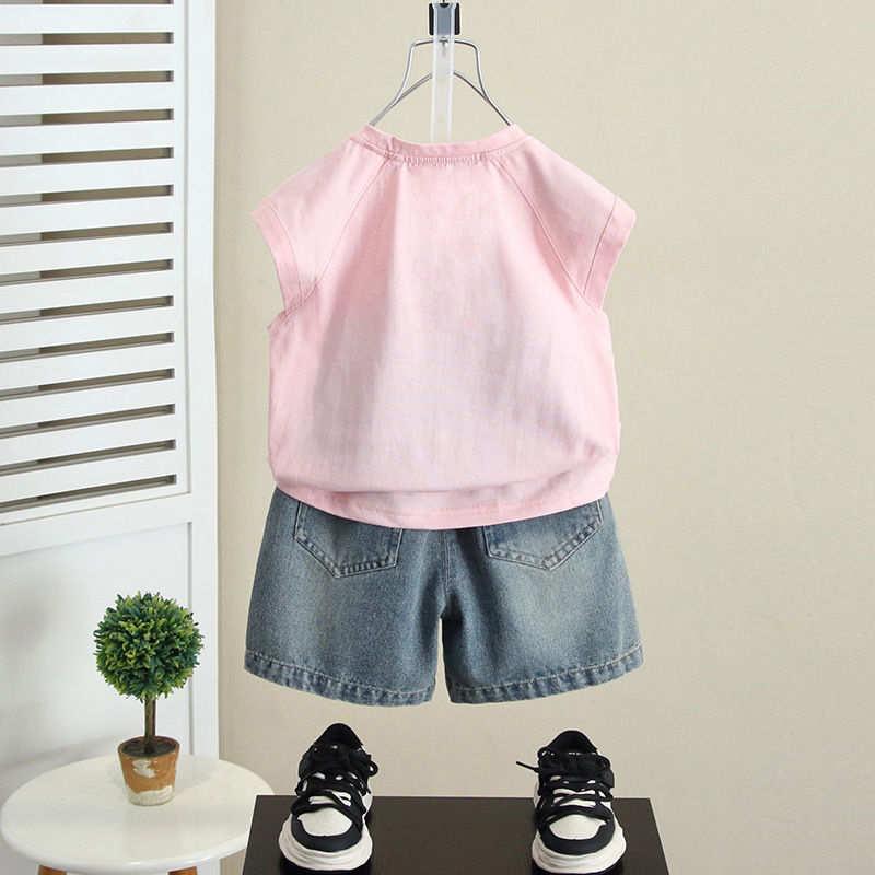 7172 Ropa para niños Traje de verano para niños 2025 Nuevo estilo Estilo occidental Chaleco sin mangas para bebés Niños guapos Verano