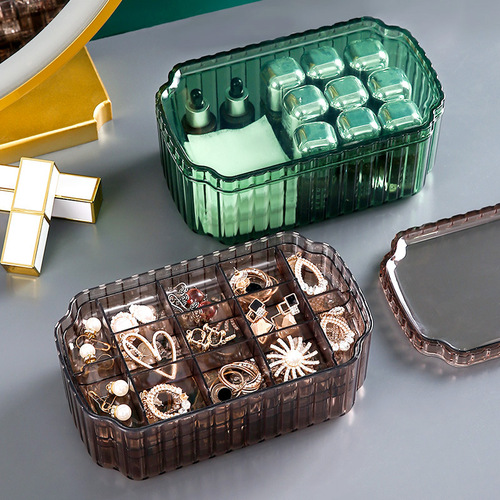 Jewelry box, transparent acrylic storage box, necklace, earrings, ring, dust-proof box, high-end jewelry box