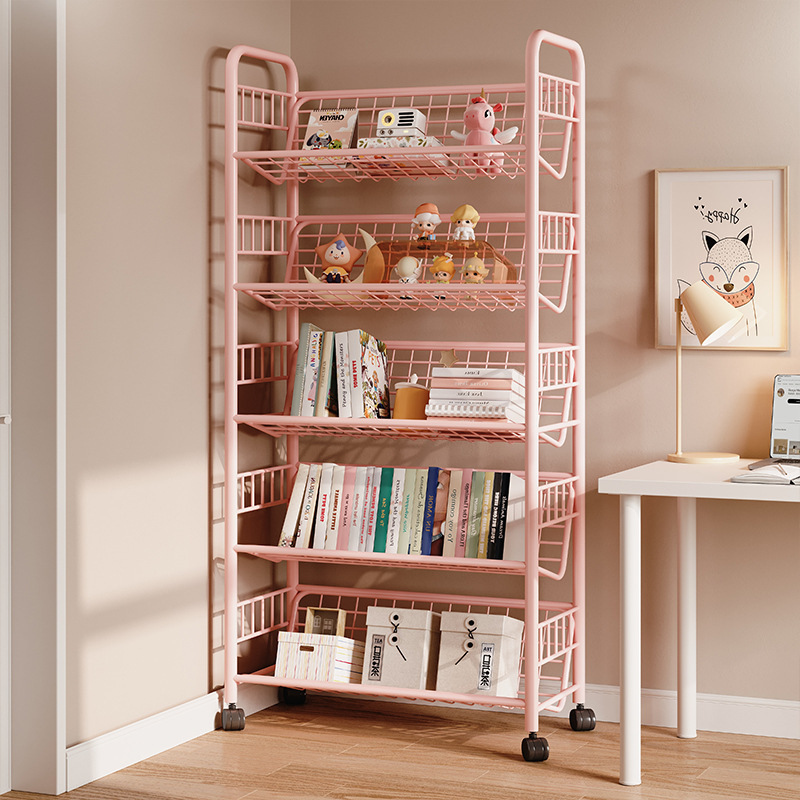 Bookshelf Iron Picture Book Rack Storage Rack Integrated Household Simple Bookcase Removable Storage Rack Floor-Standing Bookshelf Iron Picture Book Rack Storage Rack Integrated Household Simple Bookcase Removable Storage Rack Floor-Standing