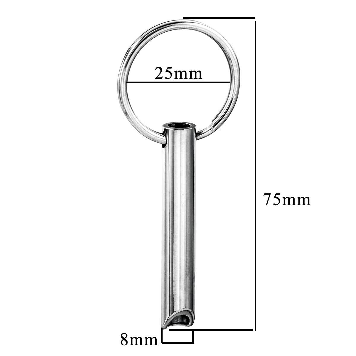 Acero inoxidable meditación silbato llavero titanio acero mindfulness ajuste respiración colgante meditación descompresión cilindro joyería