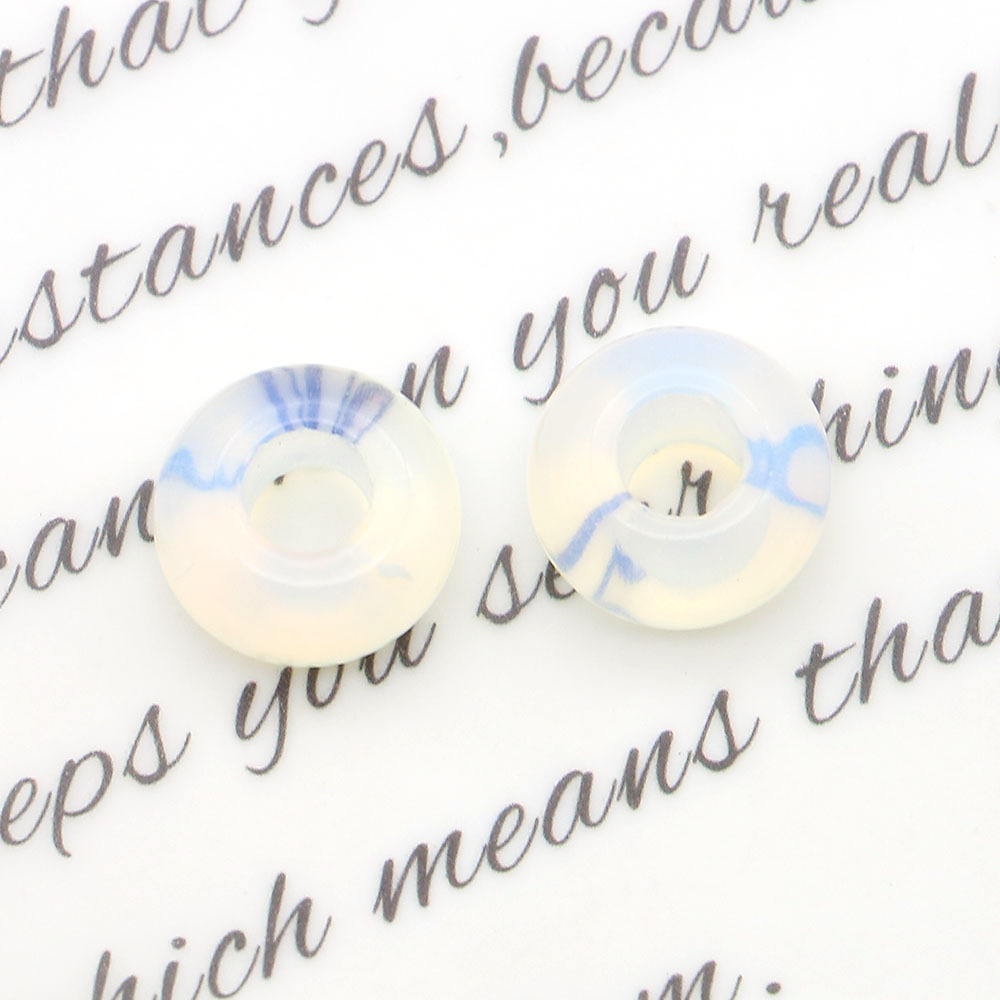 Pequeño anillo de piedra natural botón de seguridad de cristal DIY cuerdas de trenzado cuentas de pulsera collar accesorios colgante