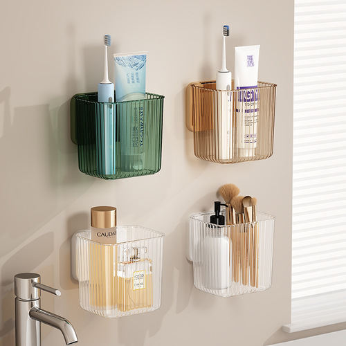 Kitchen onion, ginger, and garlic storage rack, refrigerator side door storage box, bathroom bathroom wall, punch-free wall-mounted spice rack