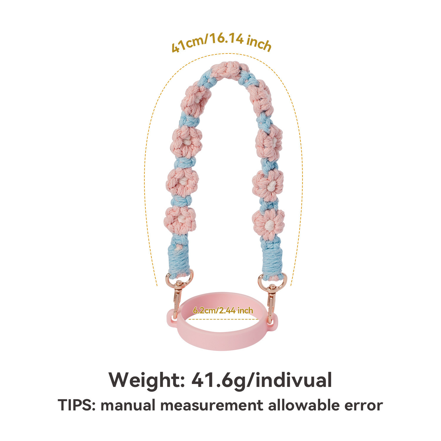 Amazon stanley pequeña margarita flor taza de agua cordón de grado alimenticio anillo de silicona cinturón de taza de agua portátil