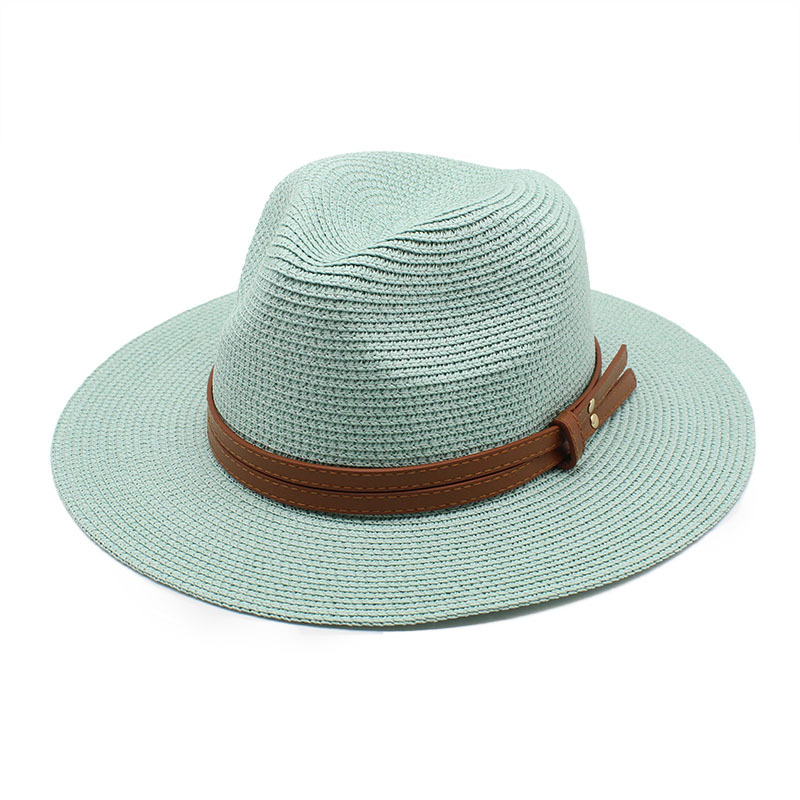 Unisex Vacation Solid Color Flat Eaves Straw Hat display picture 3