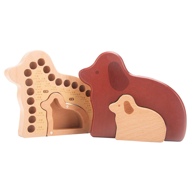 Caja de marfil de madera para niños y niñas cajas de recopilación de cabello fetal para niños recuerdos de dientes caja de regalo