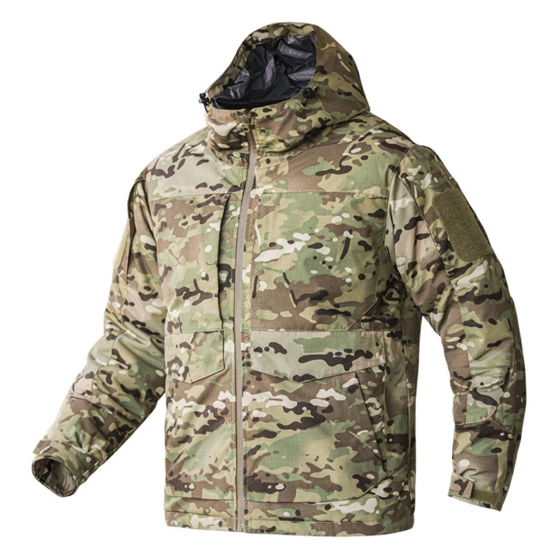 Зимняя консул-шпионская тень, отражающая тепло, тактическая куртка с хлопковой подкладкой, Мужская Уличная теплая ветрозащитная Водонепроницаемая камуфляжная куртка с хлопковой подкладкой