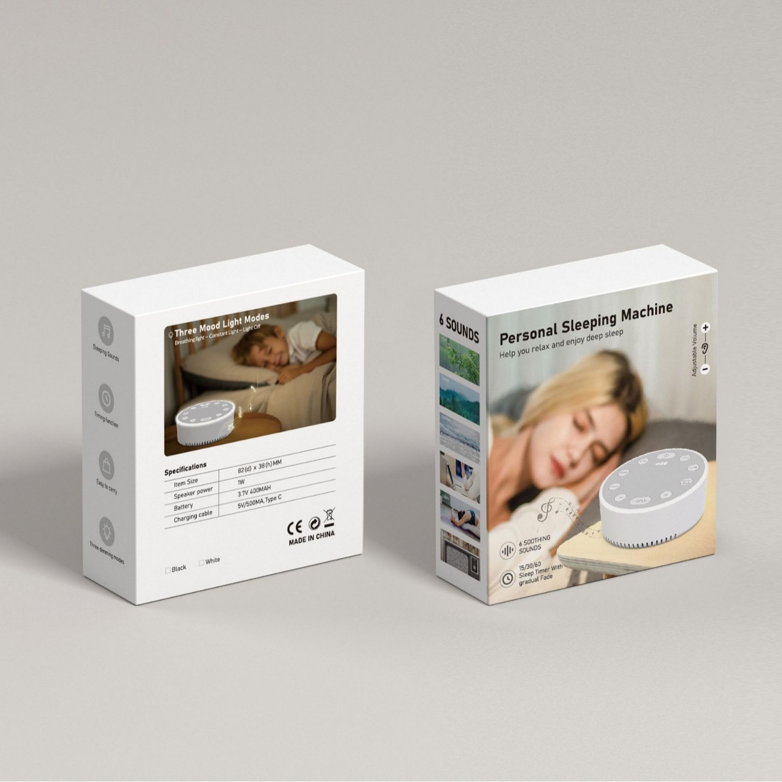 Modelo privado ruido instrumento de sueño explosivo, sueño tranquilo emocional, lámpara de estado de ánimo, ajuste de ruido transfronterizo, altavoz para ayudar a dormir, respiración
