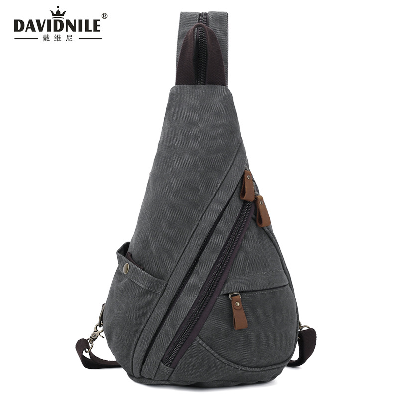 2022 nuevo bolso transfronterizo de los hombres moda lienzo de moda bolso de pecho de los hombres bolso de mensajero del hombro ocasional viaje Mochila pequeña