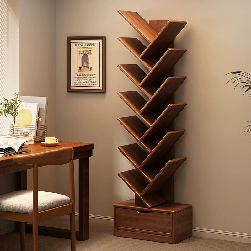 Книжные полки из массива дерева креативные деревянные полки для напольных полок