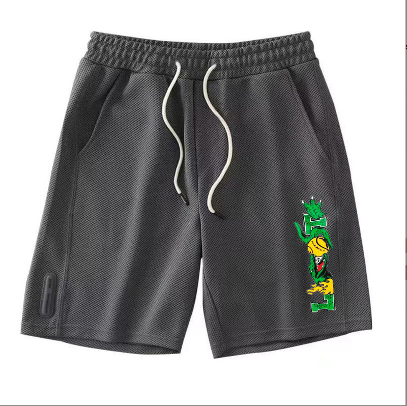Men's Sports Casual Shorts Trendy Crocodile Palm Tree Print Crocodile Beach Shorts