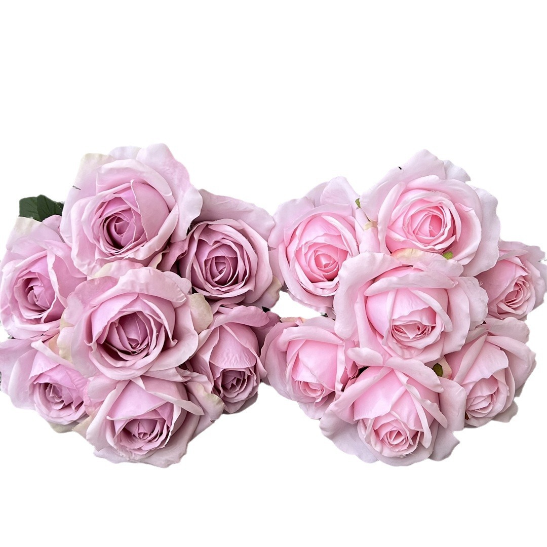 Simulación del Día de San Valentín rosa fabricante 3 sola rama multi-cabeza rosa decoración de la boda flor falsa al por mayor