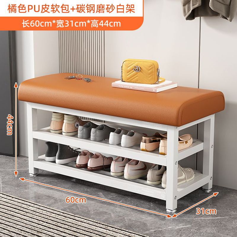 家庭用玄関用の錬鉄製靴交換スツール、ソフトパッケージクッション、靴ラック、座ることができる靴スツール、玄関スツール、玄関ドア靴キャビネットスツール|undefined