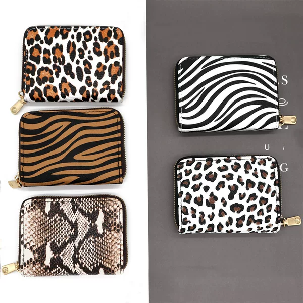 Cross-border New Organ Card Bag Women's High-end Leopard Print Wallet Men's Large Capacity Multi-card Multi-function ID Holder