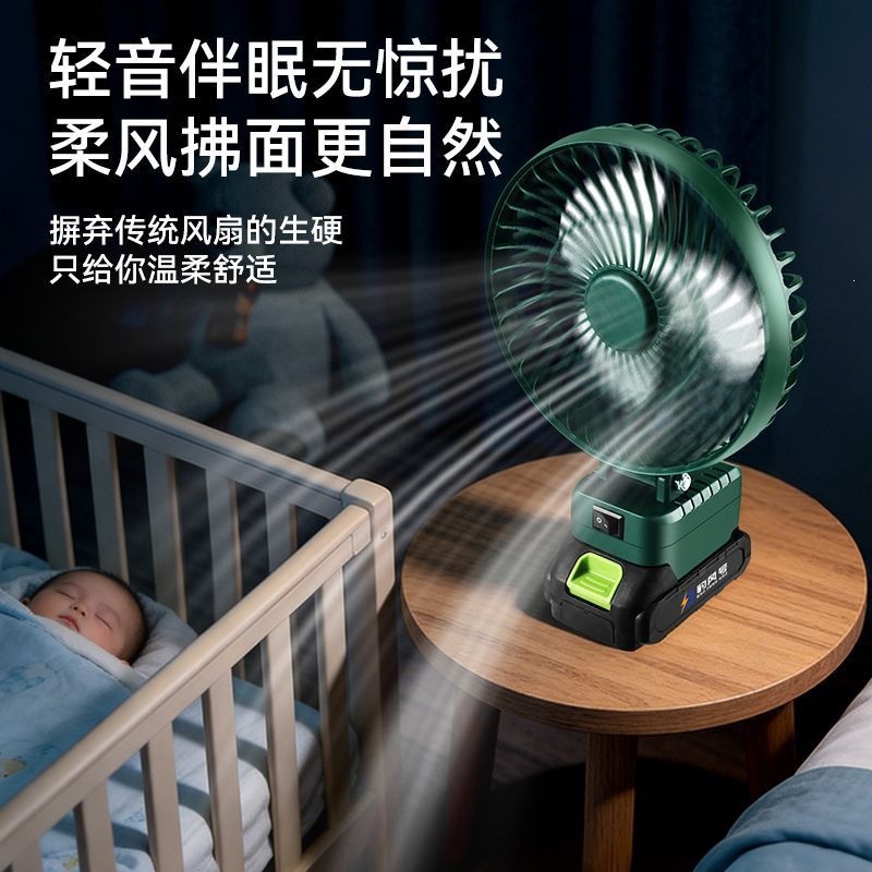 Ultra-long battery life lithium battery fan for outdoor camping, portable strong wind small fan, rechargeable and movable electric fan