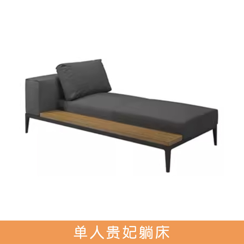 Nordic sofá al aire libre combinación Villa patio a prueba de sol sofá de teca hotel al aire libre de aleación de aluminio al aire libre sofá conjunto