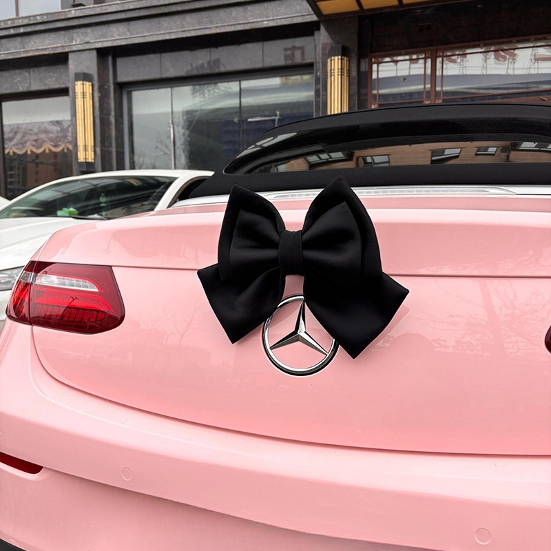 Car Bow Decoration Ornaments Car Rear Pendant Girl Trunk Car Sticker Accessories Motorcycle Outside Doll Car