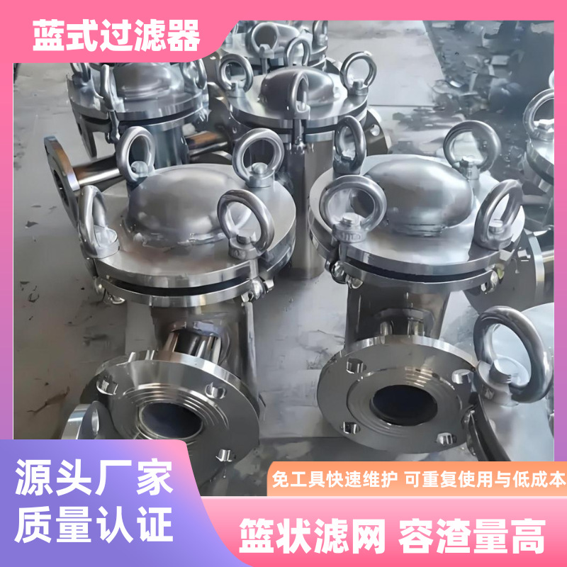 篮式过滤器不锈钢蓝式除污器快开直通式天然气污水管道毛发收集器