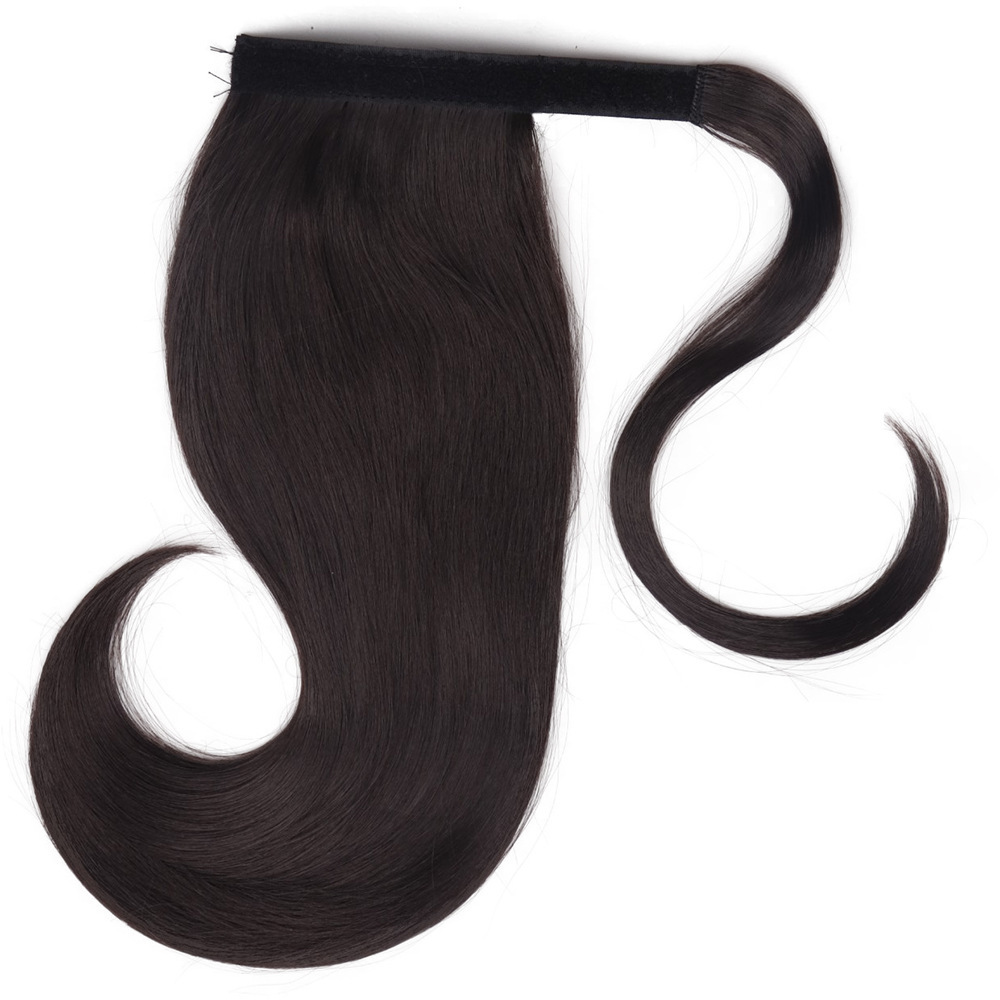 Velcro cola de caballo europea y americana cola de caballo ligeramente torcida falsa fibra química cola de caballo alta peluca