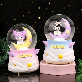 飘雪水晶球音乐盒发光八音盒桌面装饰品高级感小众生日礼物