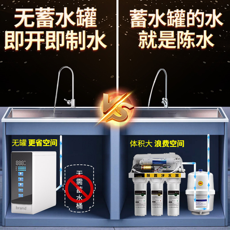 Purificador de agua de pantalla inteligente RO doméstico RO 800G gran flujo de cocina filtro de agua del grifo purificador de agua transfronterizo