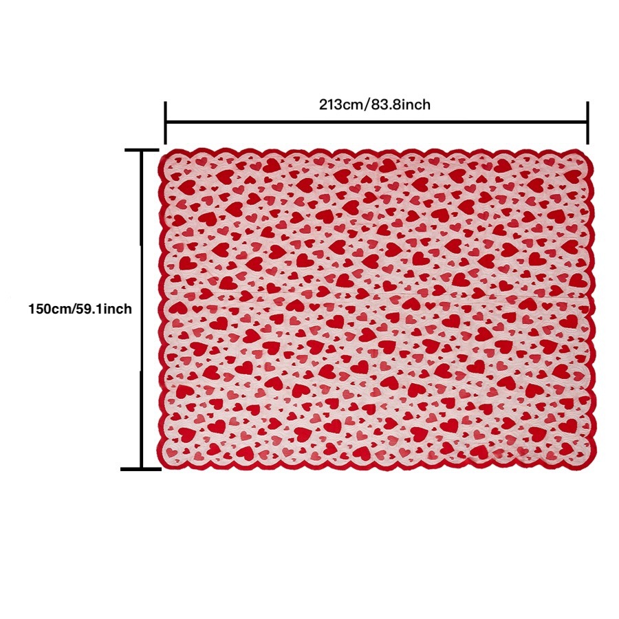 Nuevo amor Día de San Valentín tela de mesa rectangular table bandera de encaje conjunto de almohadillas rojo estilo europeo y americano decoración de la fiesta