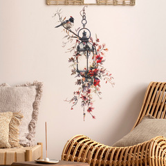 外貿文藝路燈花鳥客廳臥室宿舍玄關家居裝飾牆貼貼紙自粘批發跨境