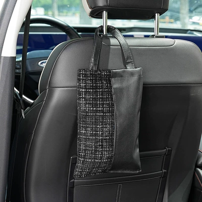 Blue Rain Car Tissue Box, Car tissue box/set - plush-small-fragrant-hanging-tissue-box-black