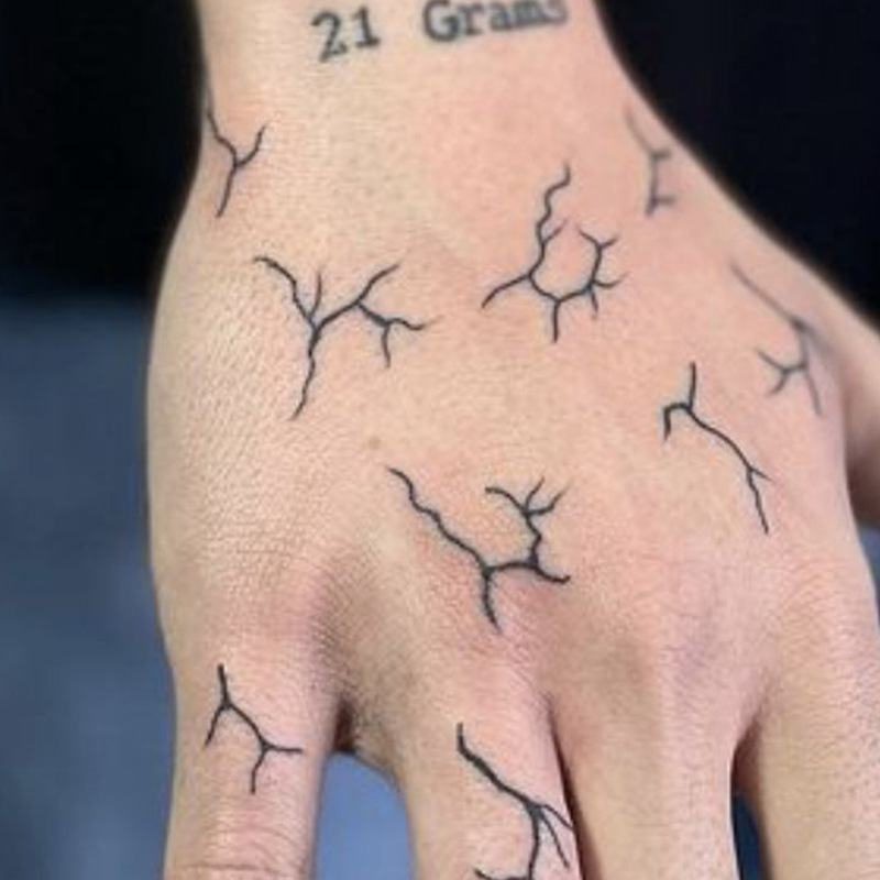 Simple branch line tattoo stickers, multiple sets of small patterns of twigs and dead wood, waterproof and long-lasting temporary tattoo stickers