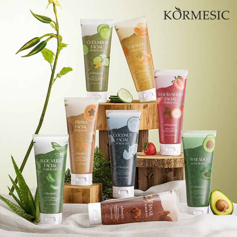 Kormesic Full English Packaging Facial Scrub Gel Cleansing Frosting Gel Cross-Border Foreign Trade Wholesale