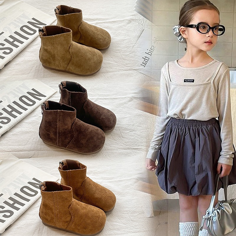 Girls' Birkenstock Princess Boots 2026 Autumn New Children's British Style Martin Boots Versatile Low-Cut Boots for Young Girls