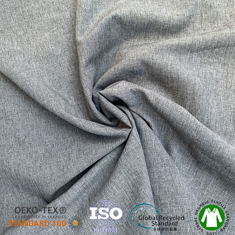 GRS认证RPET可回收环保阳离子仿麻面料