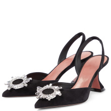 2024成都夏季新款欧美大码太阳花银饰女士高跟单鞋外贸原单