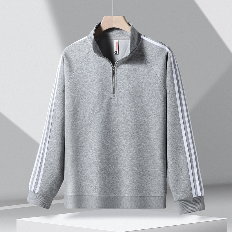 Heavy Weight Polo Collar Half Zipper Winter Sweatshirt Women's New 2024 Trendy Brand Men's Full Bar Casual Loose Top Long Sleeves