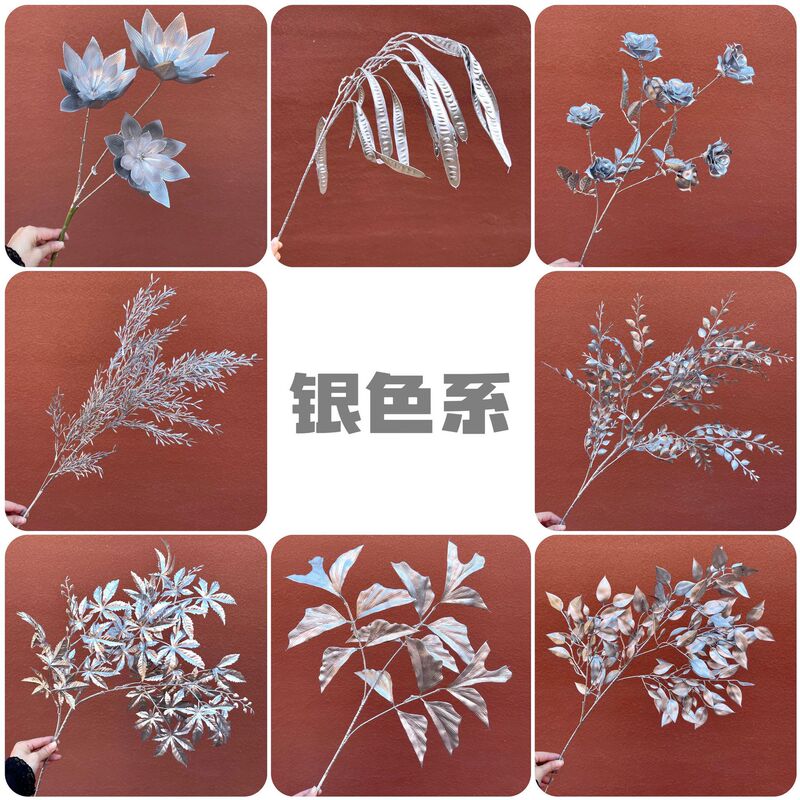 Simulated Wedding Silver Romantic Theme Wedding Hall Flower Arrangement Decorative Materials Christmas Series Silver Home Decoration Simulated Wedding Silver Romantic Theme Wedding Hall Flower Arrangement Decorative Materials Christmas Series Silver Home Decoration