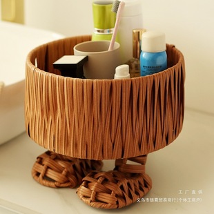 Fruit Plate Rattan Storage Fruit Plate Cute Desktop Woven Snack Plate Living Room Kitchen Dining Table Basket Snack Storage Basket