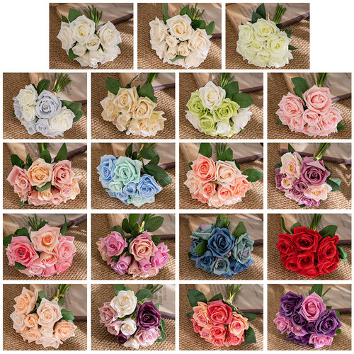 Wedding bouquet rose bouquet for sale fake flower manufacturer imitation flower wholesale foreign trade home decoration GF12504