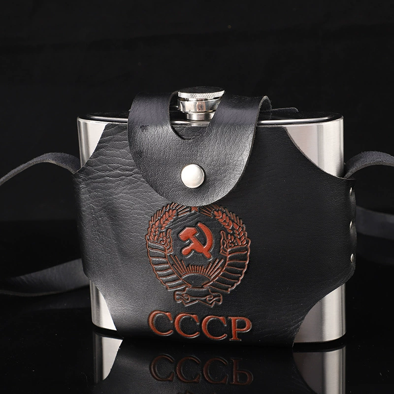 Ретро спортивная металлическая карманная фляга для домашнего использования, нержавеющая сталь, русский стиль