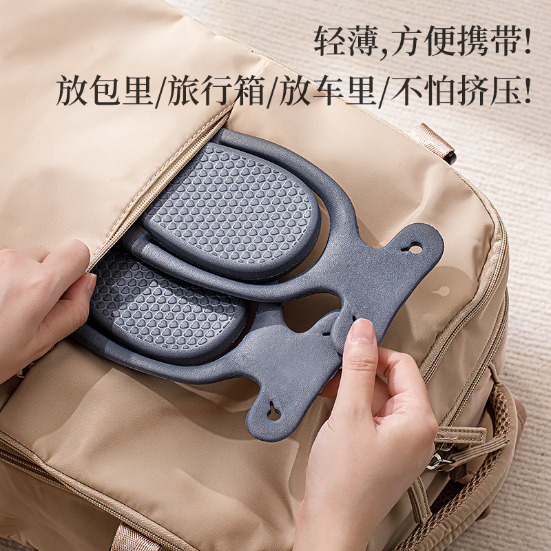 Folding Slippers Women's Detachable Travel Portable Hotel Bathing Beach Flip-Flap Slippers for Traveling Men