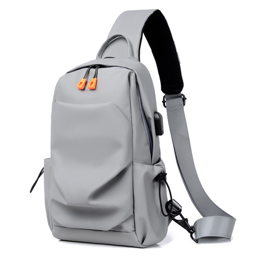 Factory new wholesale men's chest bag, water-repellent and wear-resistant shoulder bag, simple and fashionable commuter crossbody bag, printable